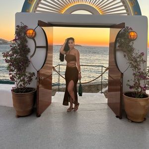 Maxi Skirt w/ Tie in Dark Sand